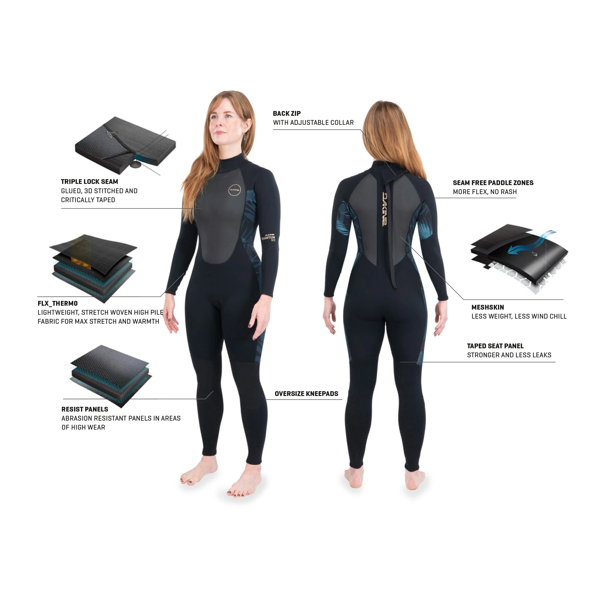 Dakine Womens Quantum Back Zip 2/2mm - Image 3