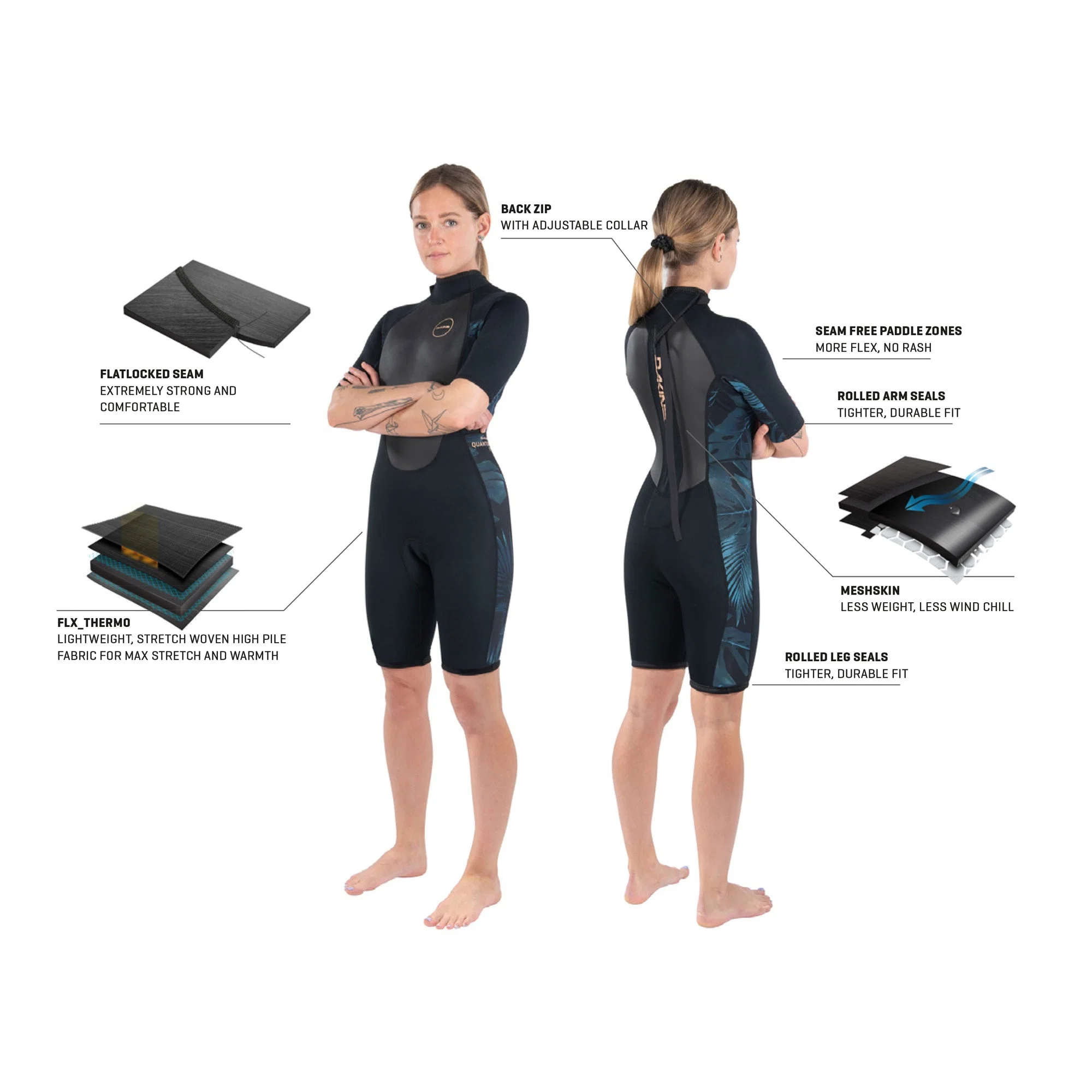Dakine Womens Quantum Back Zip Shorty 2/2mm - Image 3