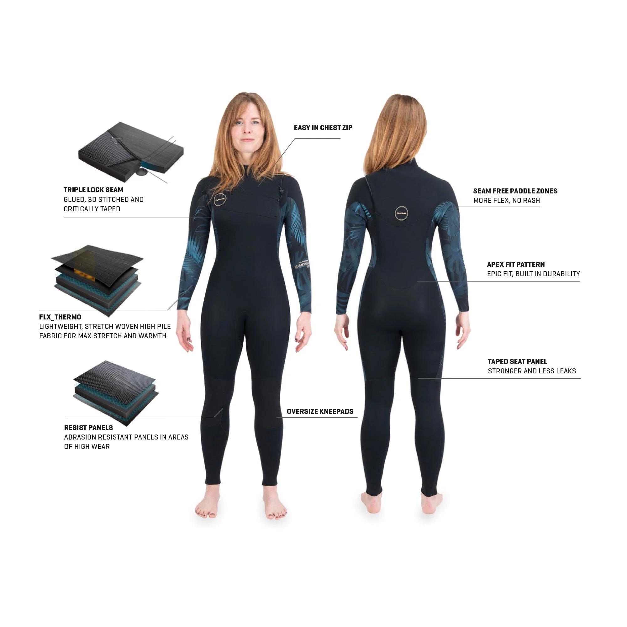 Dakine Womens Quantum Chest Zip 5/4/3 mm - Image 3