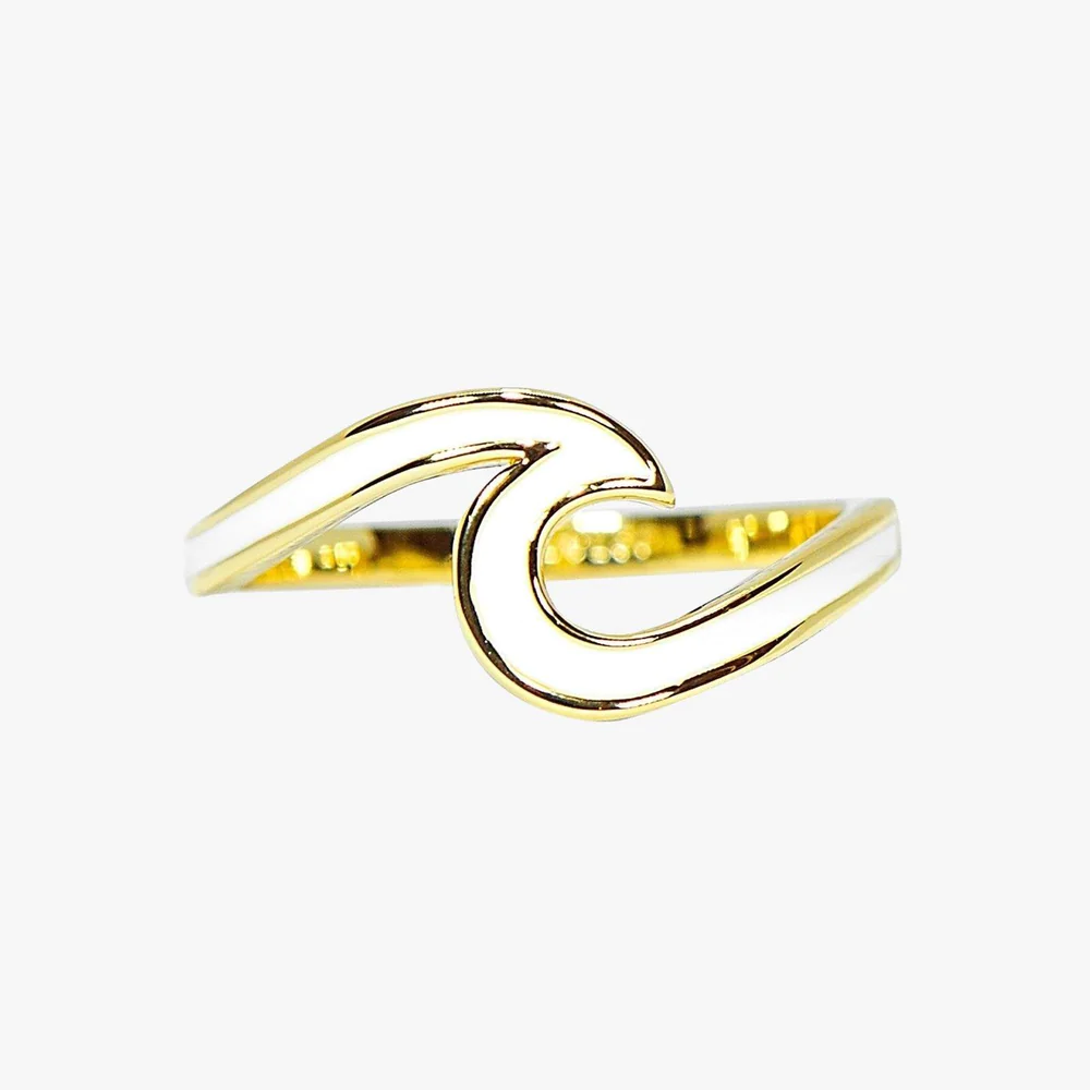 Enameled Wave Ring Gold