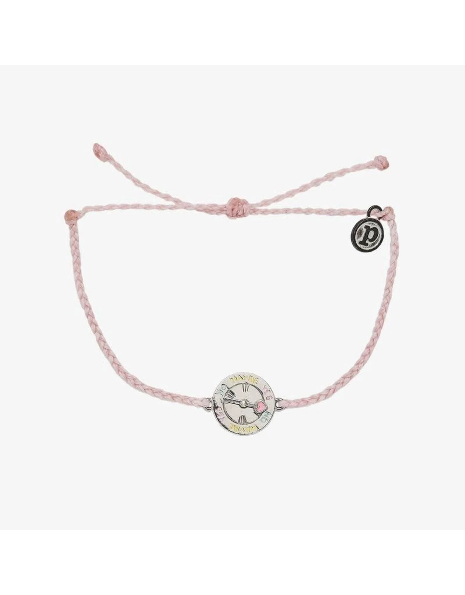 Spinner Charm Silver Bracelet Pink