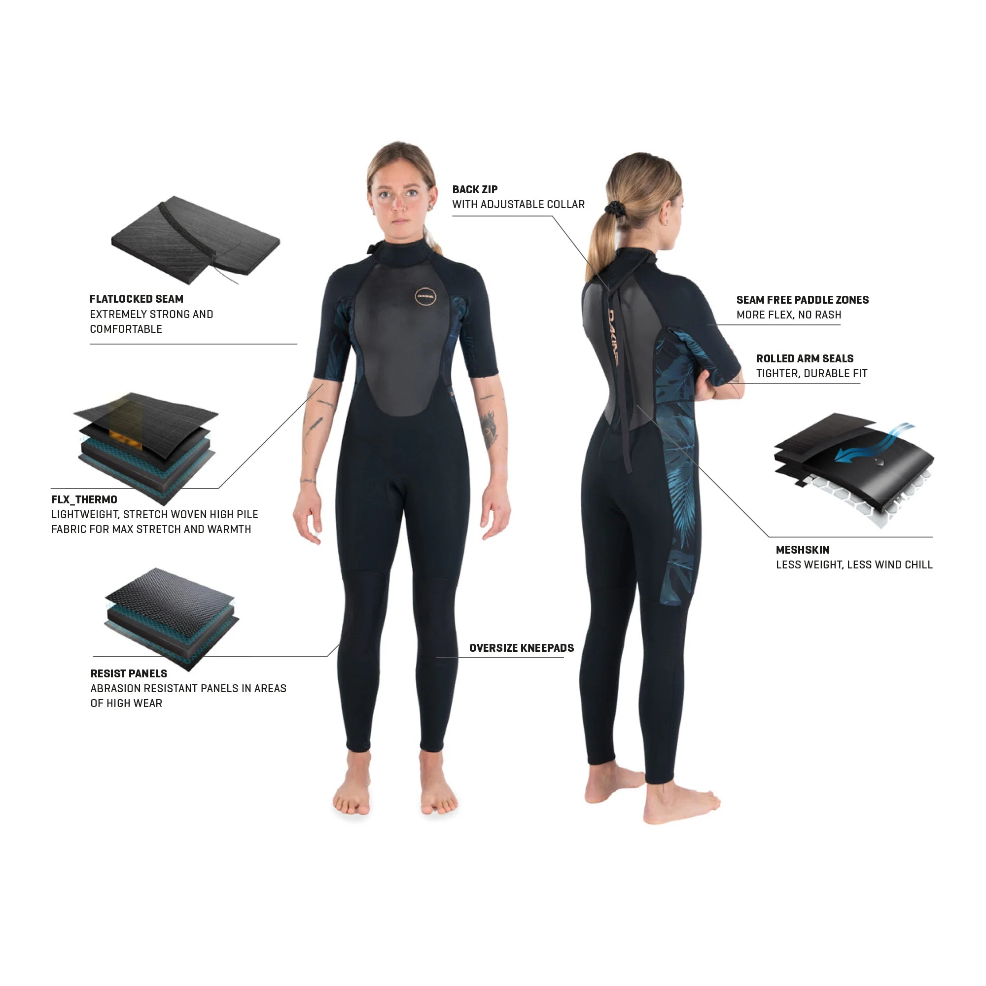 Dakine Womens Quantum Back Zip Short Sleeve Full 2/2mm - Image 3